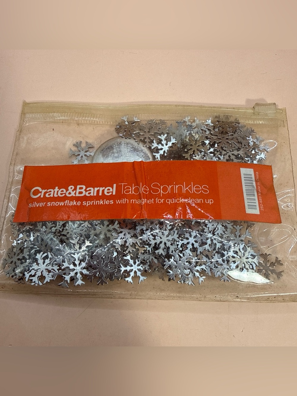 Silver Metal Snowflake Reusable Table Sprinkles with Magnet for Easy Clean Up